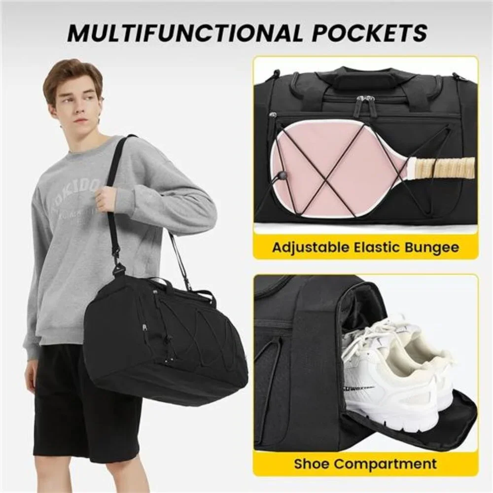 Mens Gym Duffle Bag 21 Inch Travel Weekender With Shoe Compartment Lightweight
